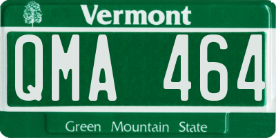 VT license plate QMA464
