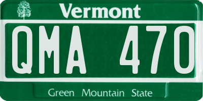 VT license plate QMA470