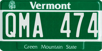VT license plate QMA474