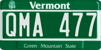 VT license plate QMA477