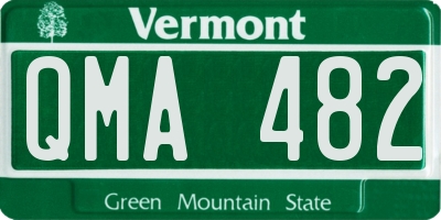 VT license plate QMA482