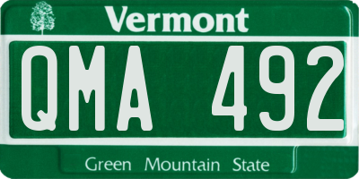 VT license plate QMA492