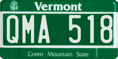 VT license plate QMA518
