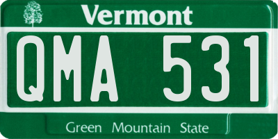 VT license plate QMA531