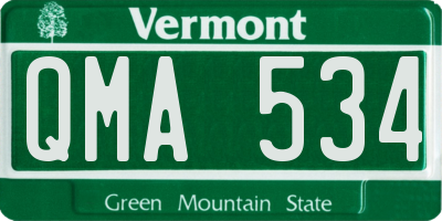 VT license plate QMA534
