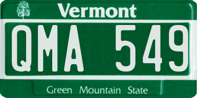 VT license plate QMA549