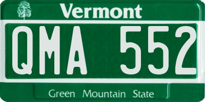VT license plate QMA552