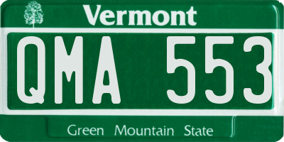 VT license plate QMA553