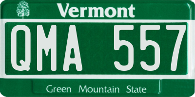 VT license plate QMA557