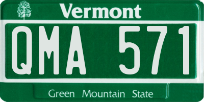 VT license plate QMA571