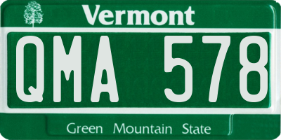VT license plate QMA578