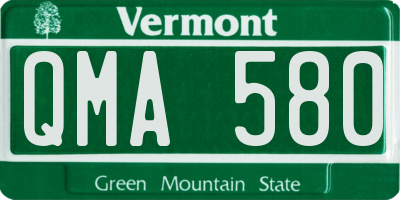 VT license plate QMA580