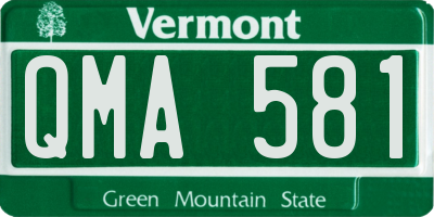 VT license plate QMA581