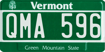 VT license plate QMA596