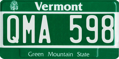 VT license plate QMA598