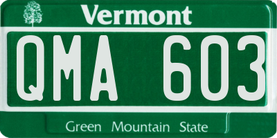 VT license plate QMA603