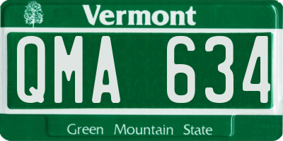 VT license plate QMA634