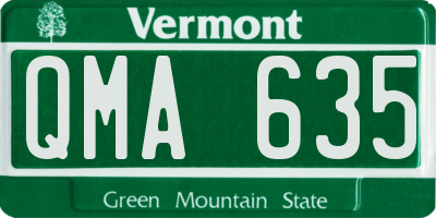 VT license plate QMA635