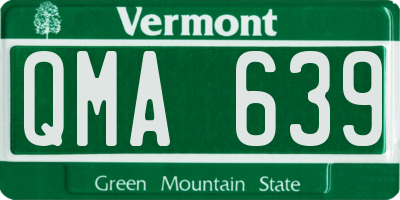 VT license plate QMA639