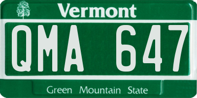 VT license plate QMA647