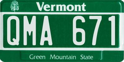 VT license plate QMA671