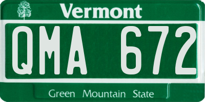 VT license plate QMA672
