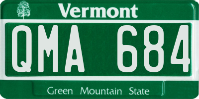 VT license plate QMA684