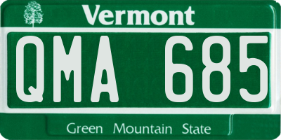 VT license plate QMA685
