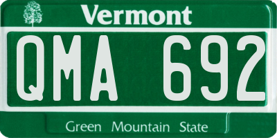 VT license plate QMA692
