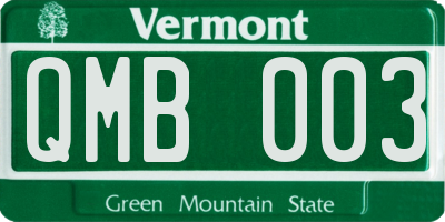 VT license plate QMB003