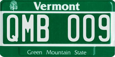 VT license plate QMB009