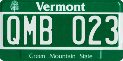 VT license plate QMB023