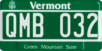 VT license plate QMB032