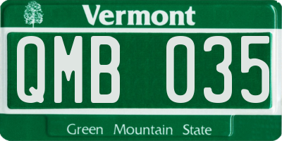 VT license plate QMB035