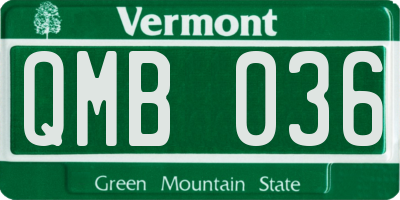 VT license plate QMB036