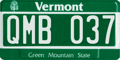VT license plate QMB037