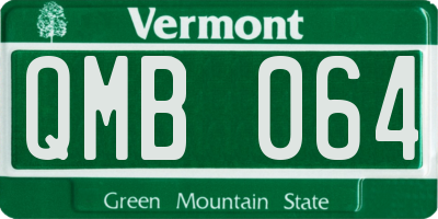 VT license plate QMB064
