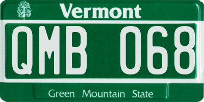 VT license plate QMB068