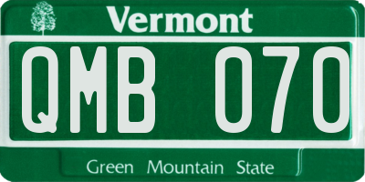 VT license plate QMB070