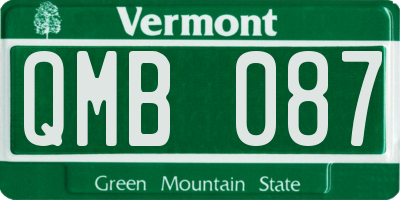 VT license plate QMB087