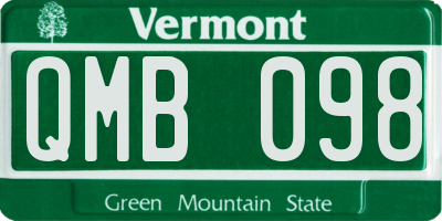 VT license plate QMB098