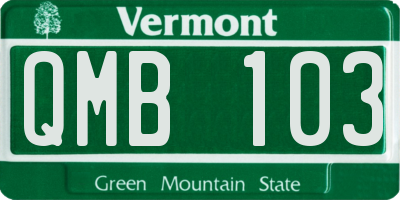 VT license plate QMB103
