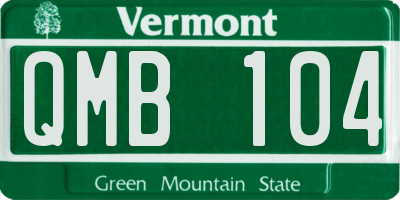 VT license plate QMB104