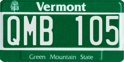 VT license plate QMB105