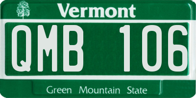 VT license plate QMB106
