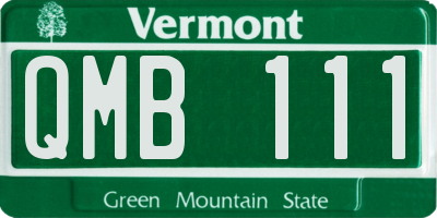 VT license plate QMB111