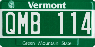 VT license plate QMB114