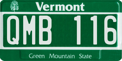 VT license plate QMB116
