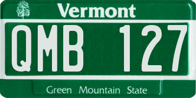VT license plate QMB127