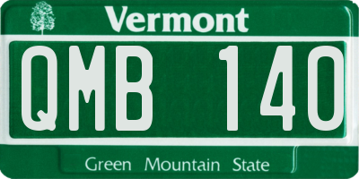 VT license plate QMB140